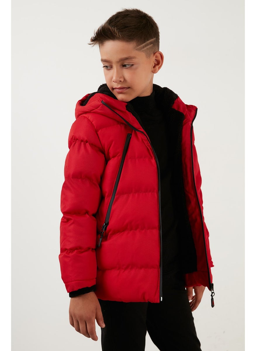 Plush Lined Hooded Puffer Coat with Zipper Pockets Boys' Coat 5760040 - pzsku/ZF3D4DE0E9AECA5118F8BZ/45/_/1728060625/11a3a794-dfbe-4980-b236-038a056e1a73