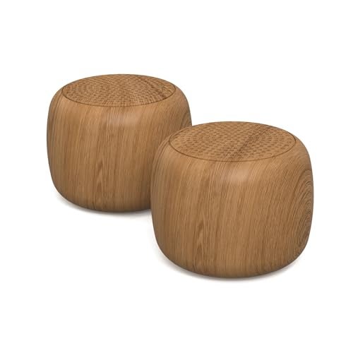 Babelio White Noise Sound Machine for Adults Kids Baby, Mini, 15 Non-looping Sounds, Timer, Memory Function, Easy to Pocket and Travel Wood 2 Pack - Image 1