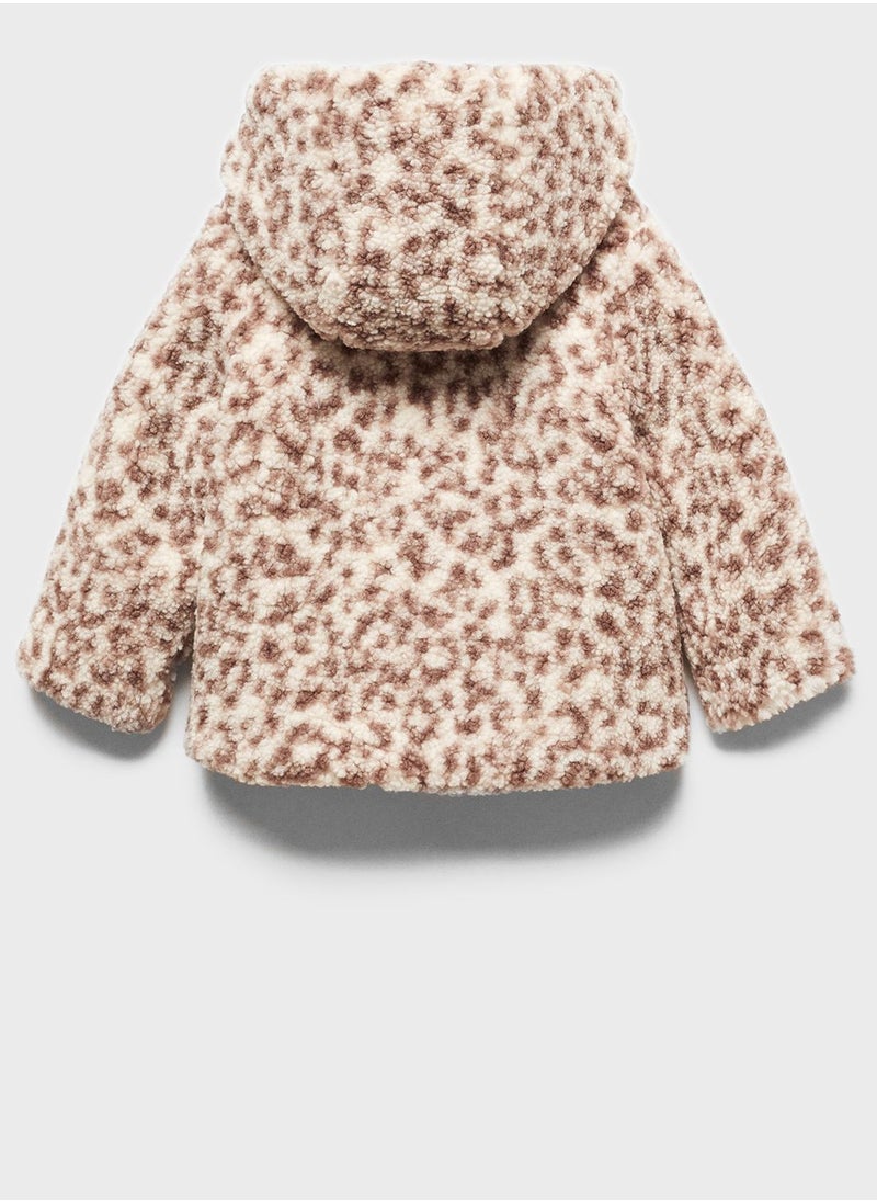 MANGO - Infant Sherling Effect Hooded Coat - Image 1
