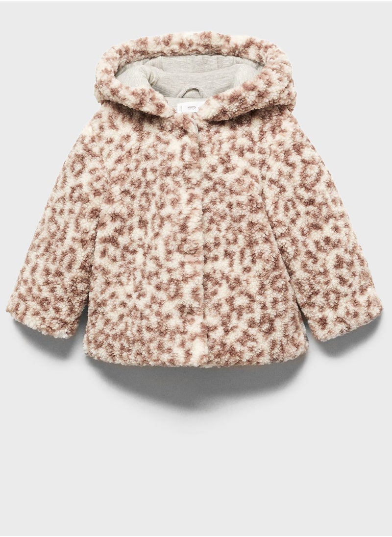 MANGO - Infant Sherling Effect Hooded Coat - Image 1