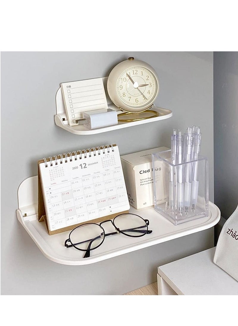 Floating Shelves Self Adhesive Shelf for Wall Small Easily Expand Space Bedroom Playroom Bathroom Living Room Kitchen Office 2Pcs