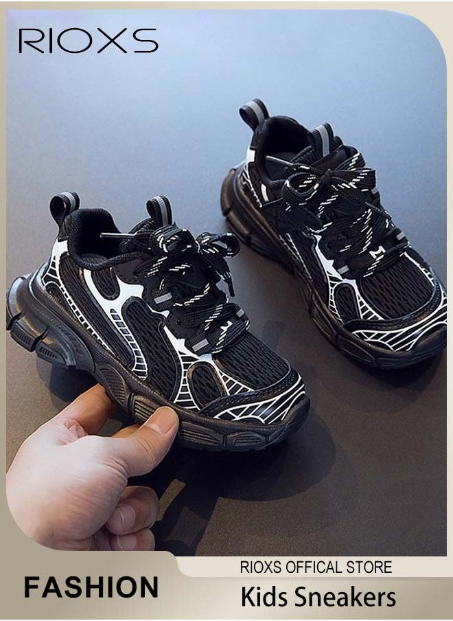 RIOXS Kids Sports Shoes, Fashionable Lightweight Athletic Shoes, Casual Sneakers with Breathable Upper and Non-Slip Sole, Comfort Fitness Shoes for Running, Jogging, Walking and Outdoor Use  - Image 1