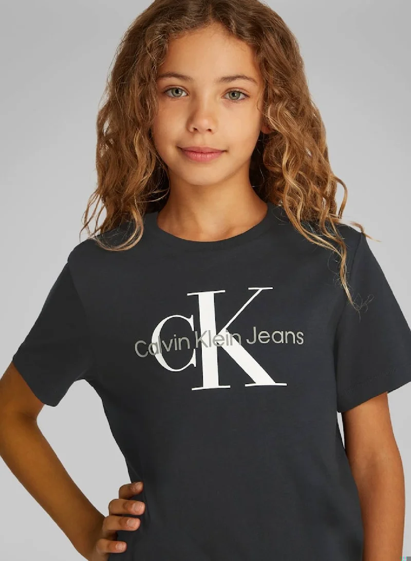 Calvin Klein Jeans Kids' Logo T-Shirt - Cotton, Black
