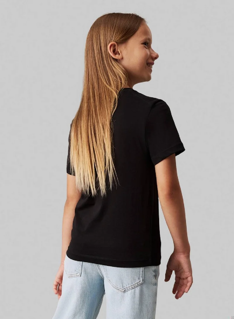 Calvin Klein Jeans Ck Black Kids' Logo T-Shirt - Cotton, Black  | Best Price UAE