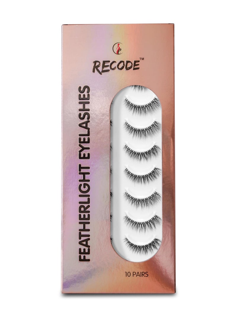 Recode RE03 Featherlight Faux Mink Eyelashes-Transparent Band,Pack of 10 - Image 5