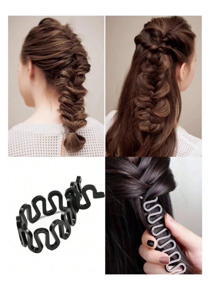 تتضمن مجموعة تصفيف الشعر شوكة شعر وفرشاة وأداة ربط وصانع ضفائر ومشط مثالية لتصفيف الشعر بسهولة في المنزل - Image 4