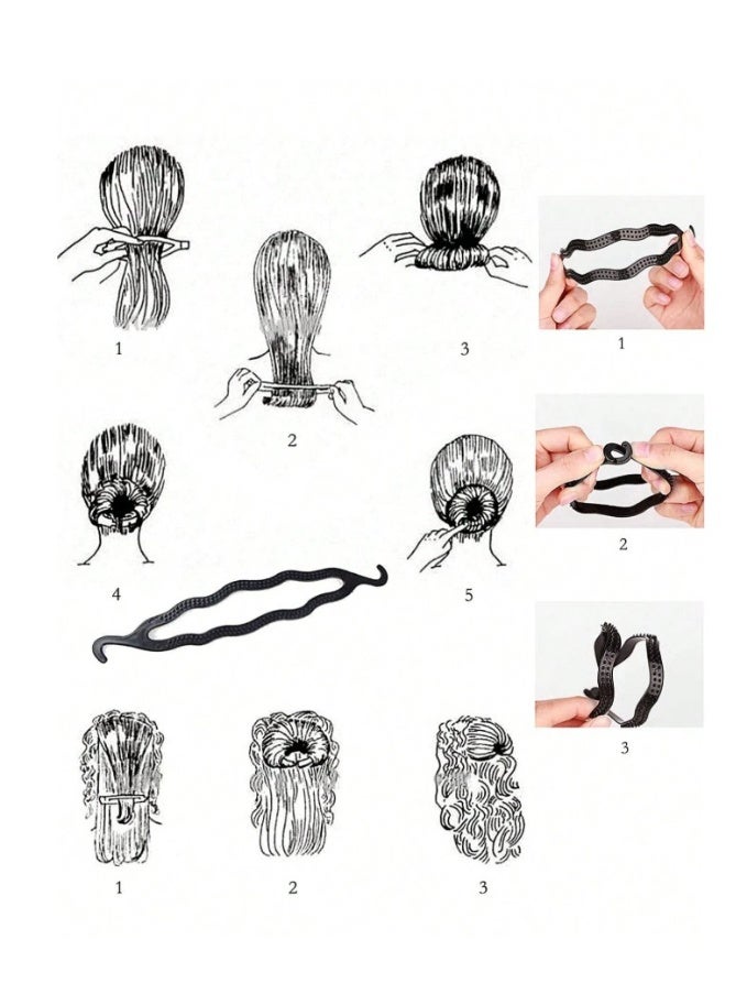 تتضمن مجموعة تصفيف الشعر شوكة شعر وفرشاة وأداة ربط وصانع ضفائر ومشط مثالية لتصفيف الشعر بسهولة في المنزل - Image 5