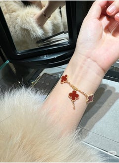 Van Women's four-leaf clover five-flower bracelet laser style  - Image 5