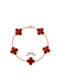 Van Women's four-leaf clover five-flower bracelet laser style  - Image 2