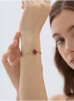 Van Women's four-leaf clover five-flower bracelet laser style  - Image 3