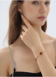 Van Women's four-leaf clover five-flower bracelet laser style  - Image 4