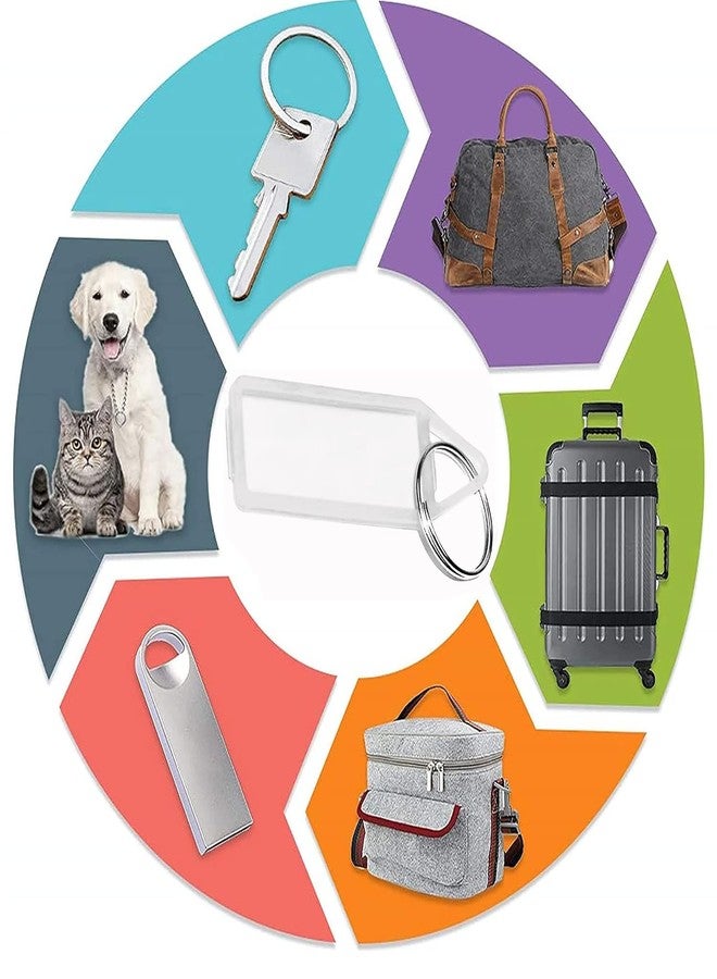 OffyBird Pack of 150 Key Chain with Name Tag - White Key Rings for Multiple Key Chains, Home and Office Key Tags with Two-Sided Writeable Name Lables, Key Bunch Organizer - Image 4