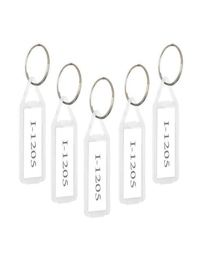 OffyBird Pack of 150 Key Chain with Name Tag - White Key Rings for Multiple Key Chains, Home and Office Key Tags with Two-Sided Writeable Name Lables, Key Bunch Organizer - Image 1