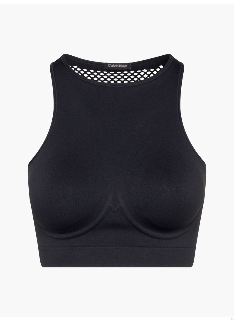 CALVIN KLEIN - Calvin Klein Women's Sports Bra - Medium Support - Sportswear - Polyamide , Black - Image 1
