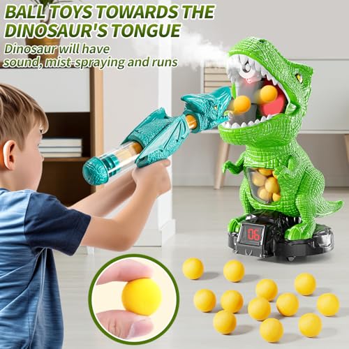 JUKUDAHU Dinosaur Shooting Toys for Kids 35 Moveable Shooting Game with 2 AirPump 36 Balls Toys Scoreboard Light and Sound Competitive Game Birthday Gift for Boys and Girls Ages 3 4 5 6 7 8 - Image 5