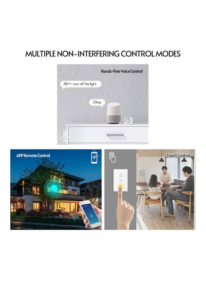 NIBEMINENT Wi-Fi Smart Switch with Installation Screws White  - Image 3