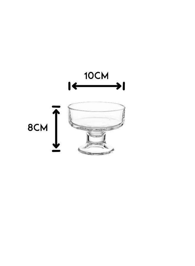 Blink Max 12 Pieces Clear Glass Multipurpose Ice Cream and Nut Serving Bowl Set 265 ml - Image 3