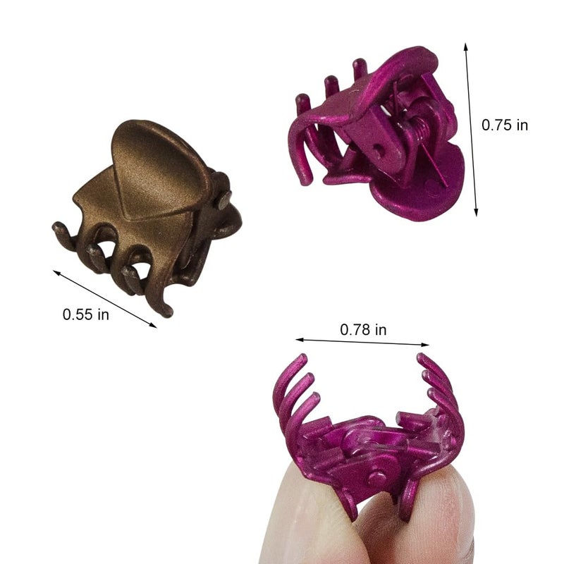 Yongdeli 50 PCS Mini Hair Claw Clipsï¼Œ Bangs Strong Grip Multifunction Clamp Clips. (Matte color 2) - Image 2