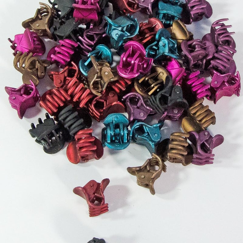 Yongdeli 50 PCS Mini Hair Claw Clipsï¼Œ Bangs Strong Grip Multifunction Clamp Clips. (Matte color 2) - Image 3