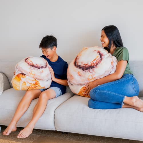 Much Comfort 29" 3D Gooey Cinnamon Bun Throw Pillow - Made with Super Soft & Ultra Premium Fabric - Cute, Comfortable, Plush, Stuffed, Round, Squishy Cushion for Home Decor - Best Funny Gift - Large - Image 4