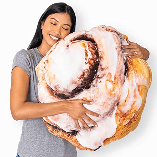 Much Comfort 29" 3D Gooey Cinnamon Bun Throw Pillow - Made with Super Soft & Ultra Premium Fabric - Cute, Comfortable, Plush, Stuffed, Round, Squishy Cushion for Home Decor - Best Funny Gift - Large - Image 1