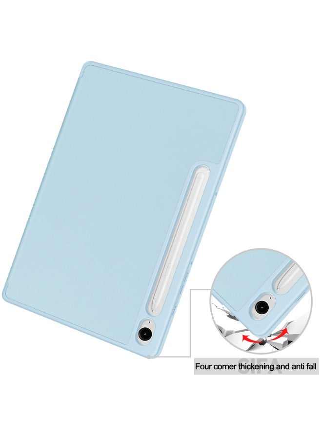 حافظة سامسونج جالاكسي تاب S9، حافظة تابلت ذكية ثلاثية الطي مع حامل قلم S، حامل زوايا متعددة الرؤية، غطاء فوليو من السيليكون الناعم مع خاصية النوم التلقائي لجهاز سامسونج تاب S9 11 بوصة 2023، أزرق - Image 3