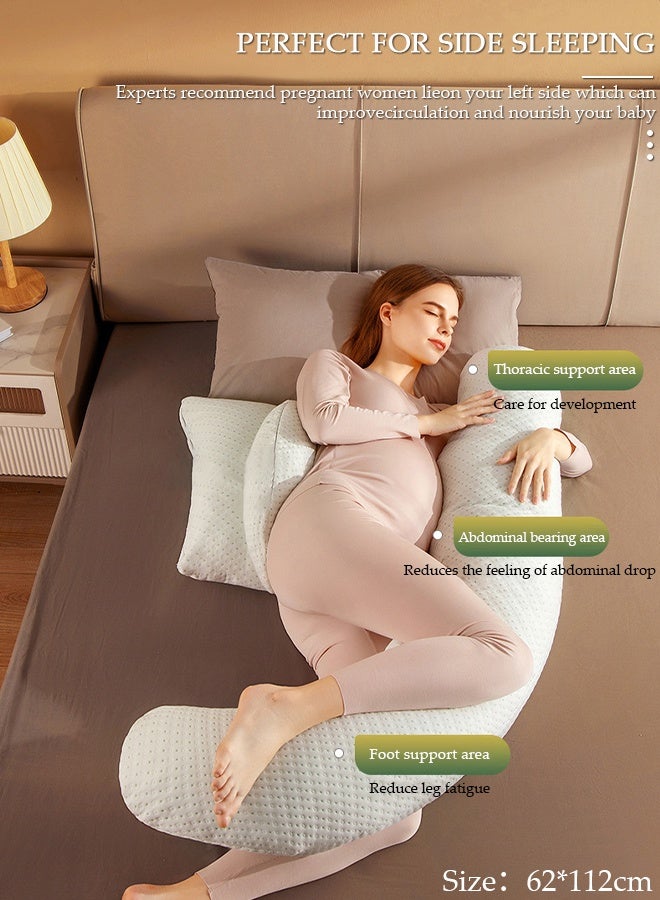 DUNISO H Shaped Full Body Pregnancy Pillow for Pregnant Women, Soft Pregnancy Body Pillow Support for Back, Hips, Legs, Belly, Maternity Pillow with Detachable and Adjustable Pillow - Image 3