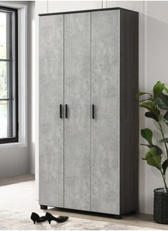 Home Box Capri 44-Pair Tall 3-Door Shoe Cabinet 20 Shelves Engineered Wood 90 x 189 x 37 cm- Grey  - Image 1