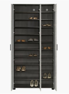 Home Box Capri 44-Pair Tall 3-Door Shoe Cabinet 20 Shelves Engineered Wood 90 x 189 x 37 cm- Grey  - Image 2
