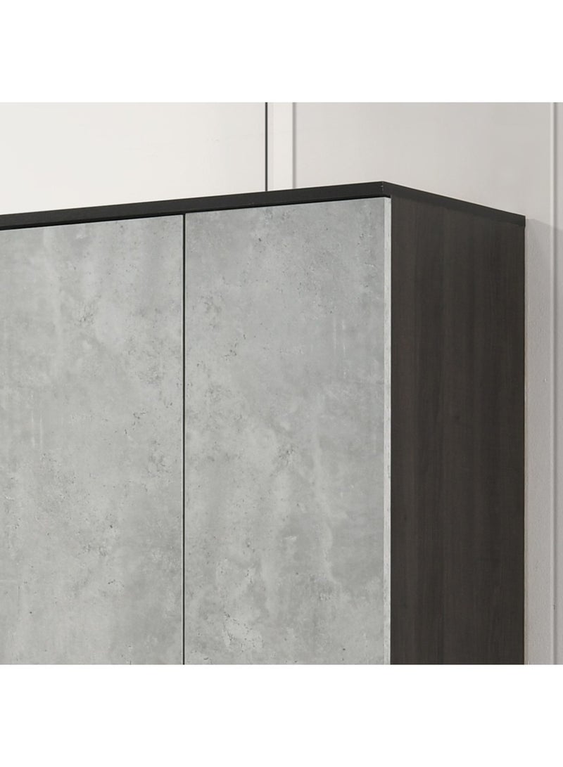 Capri 44-Pair Tall 3-Door Shoe Cabinet 20 Shelves Engineered Wood 90 x 189 x 37 cm- Grey