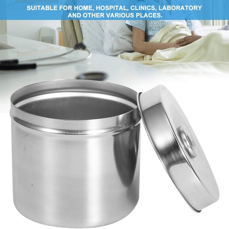 Zyyini Stainless Steel Ointment Jar for Supplies Storage, Cotton Gauze Container 12cm, Alcohol Iodophor Jar, Sundry Medical Consumables - Image 5