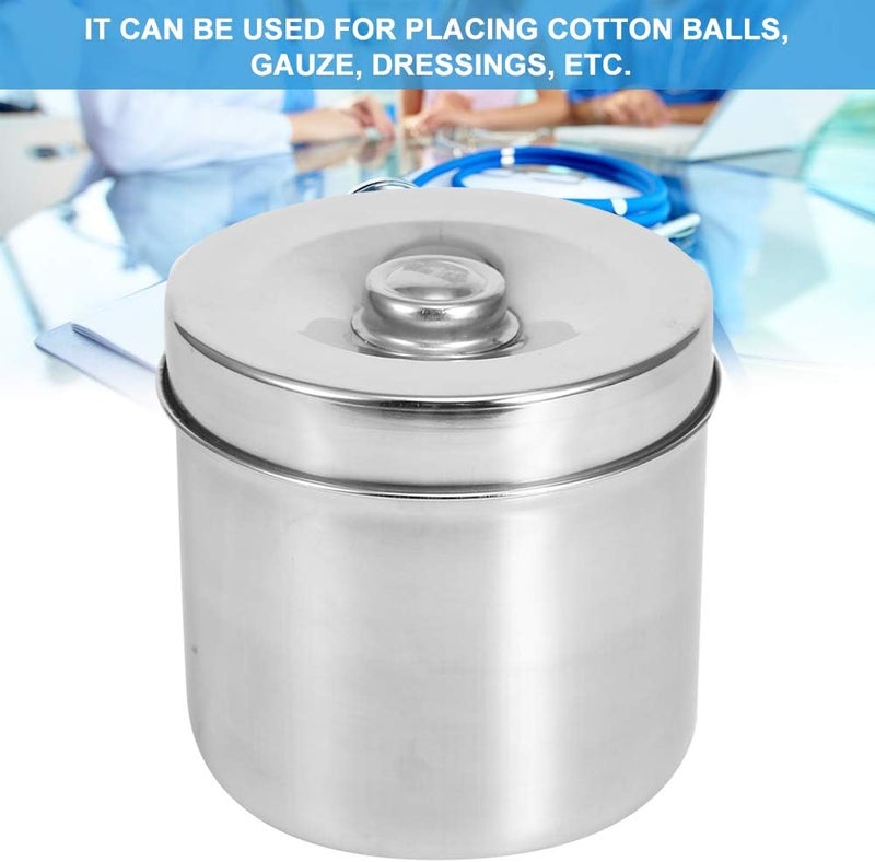 Zyyini Stainless Steel Ointment Jar for Supplies Storage, Cotton Gauze Container 12cm, Alcohol Iodophor Jar, Sundry Medical Consumables - Image 4