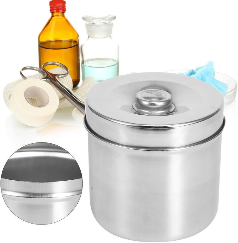 Zyyini Stainless Steel Ointment Jar for Supplies Storage, Cotton Gauze Container 12cm, Alcohol Iodophor Jar, Sundry Medical Consumables - Image 3