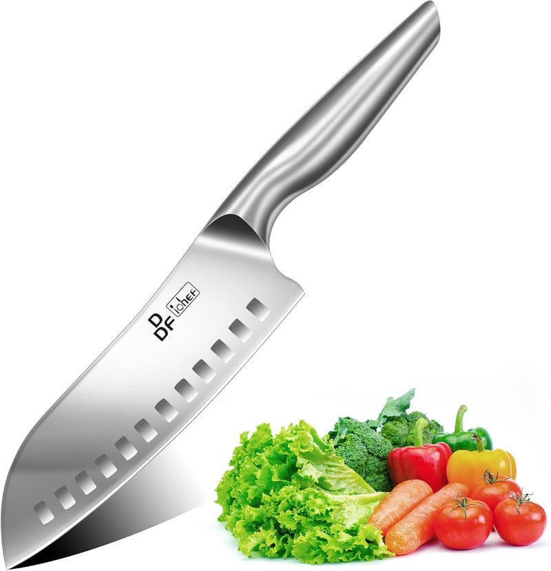 DDF iohEF Kitchen Knife, Chef's Knife In Japanese Stainless Steel Professional Santoku Cooking Knife, 7 Inch Non-slip Ultra Sharp Knife with Ergonomic Handle - Image 4