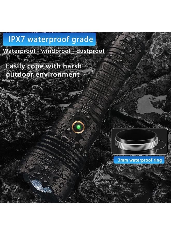 Arabest - LED Rechargeable Flashlight 20000 High Lumens Super Bright, 3000m Extreme Long Shot, 6 Modes Type-C Fast Charging Torches, Ipx6 Waterproof Zoomable Tactical Flashlights for Camping Hiking Emergency - Image 1