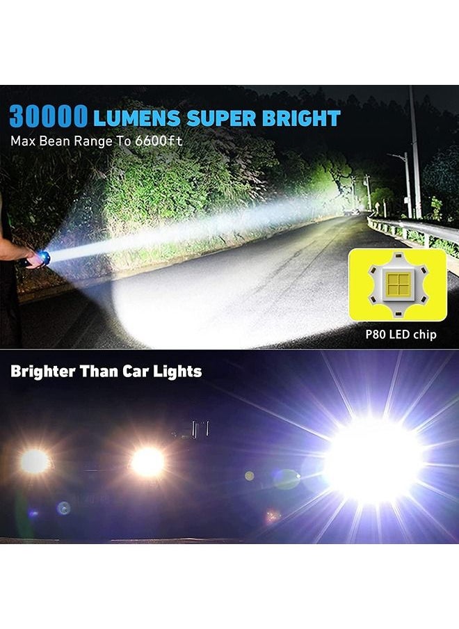 Arabest - LED Rechargeable Flashlight 20000 High Lumens Super Bright, 3000m Extreme Long Shot, 6 Modes Type-C Fast Charging Torches, Ipx6 Waterproof Zoomable Tactical Flashlights for Camping Hiking Emergency - Image 1