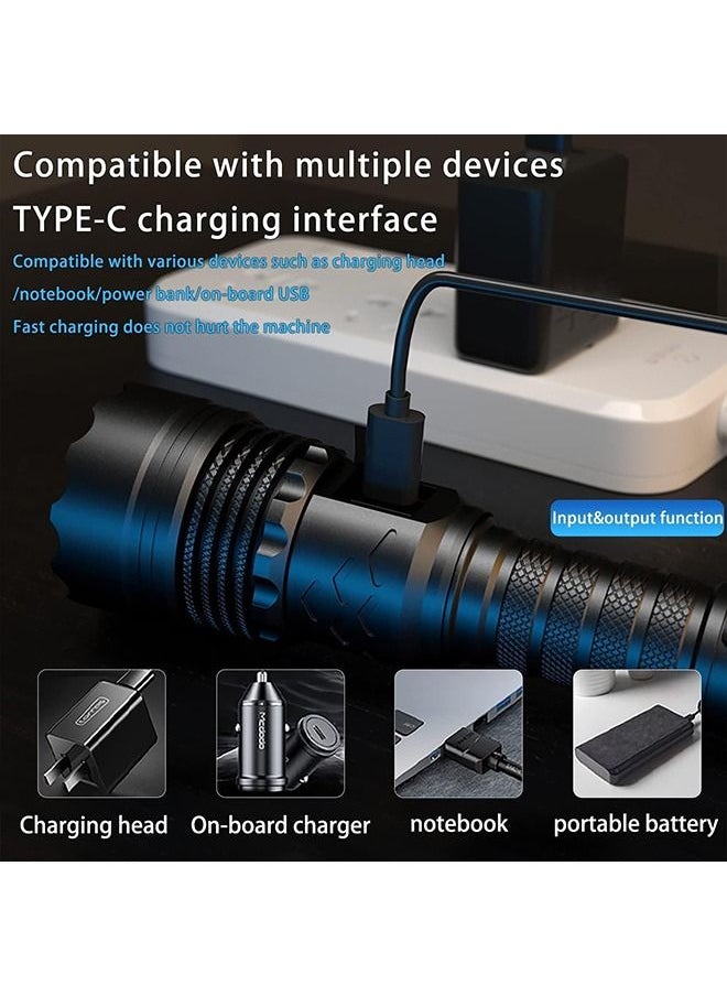 Arabest - LED Rechargeable Flashlight 20000 High Lumens Super Bright, 3000m Extreme Long Shot, 6 Modes Type-C Fast Charging Torches, Ipx6 Waterproof Zoomable Tactical Flashlights for Camping Hiking Emergency - Image 1