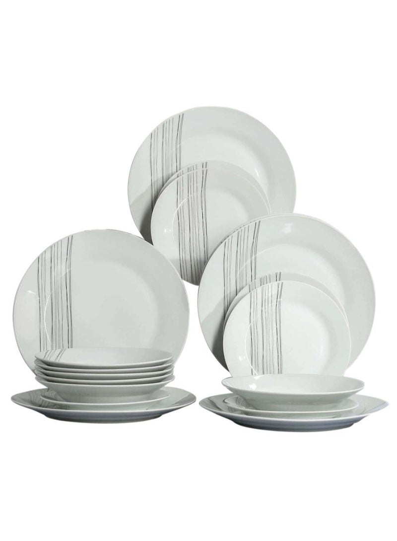 SG طقم عشاء بورسلين 18 قطعة