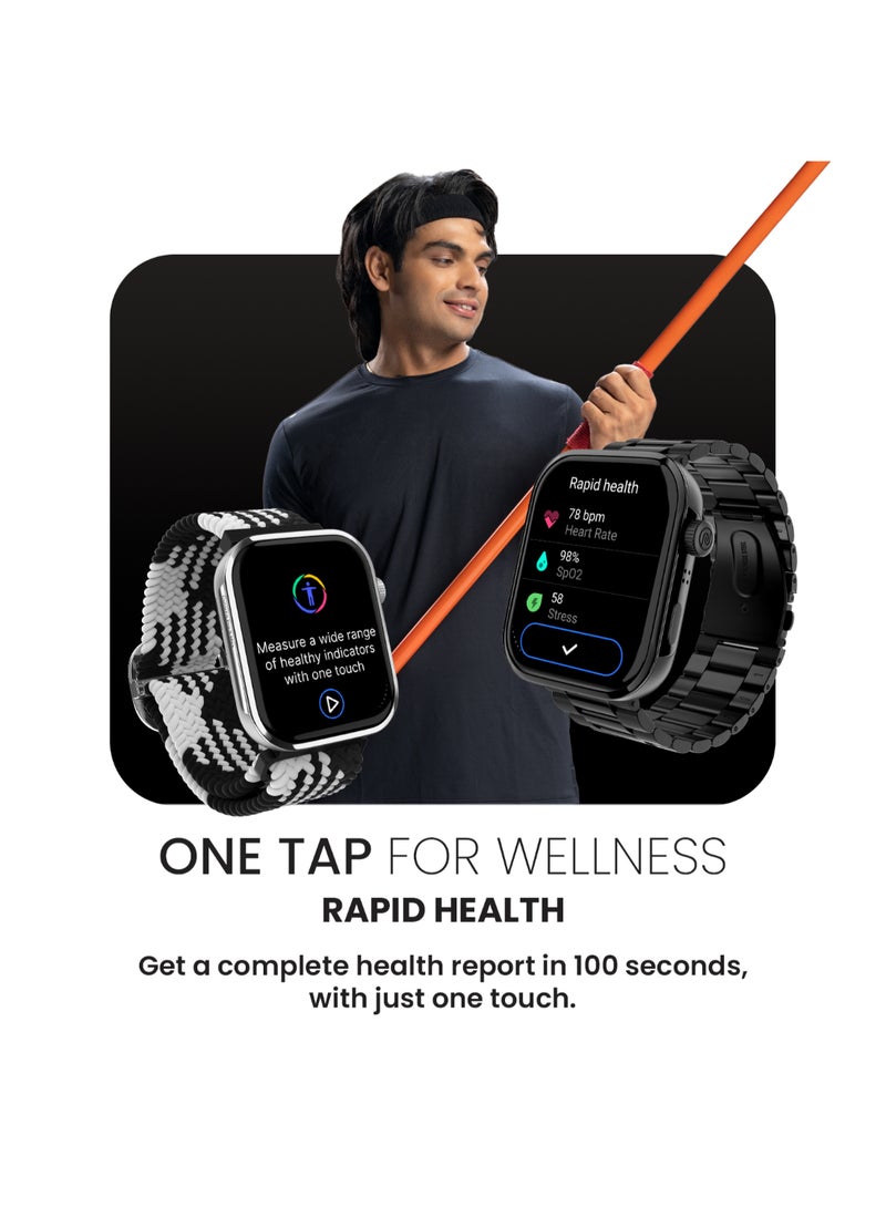 Noise Colorfit Pro 5 Max 1.96" Amoled Display Smart Watch, Bt Calling, Post Training Workout Analysis, Vo2 Max, Rapid Health, 5X Faster Data Transfer Elite Black - Image 5