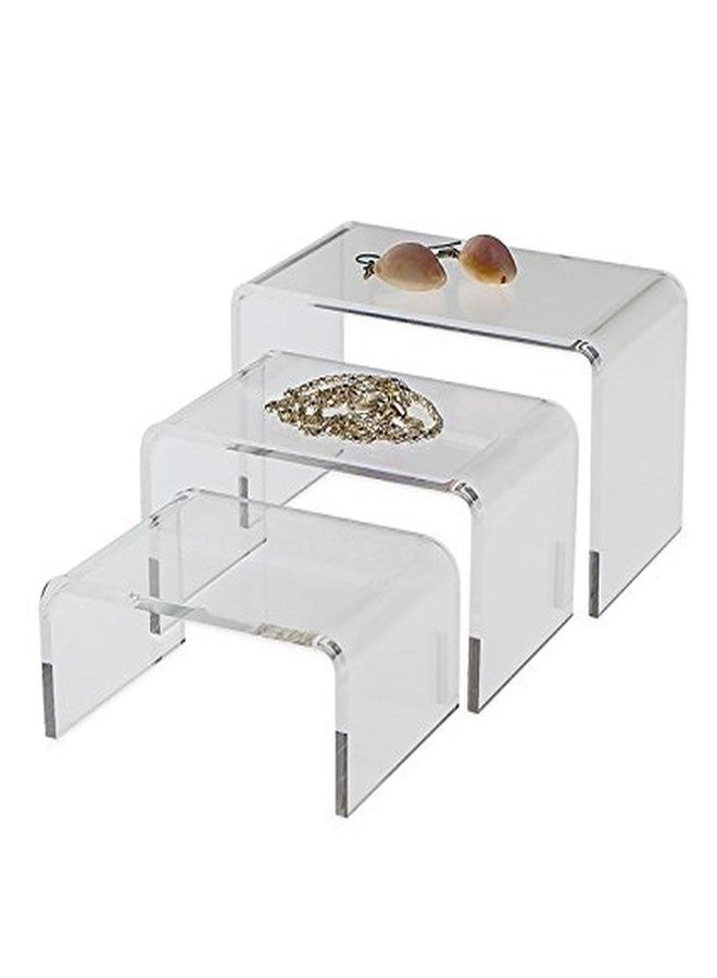 SourceOneOrg 3 Clear Acrylic Jewelry Risers Showcase - Small - Image 2