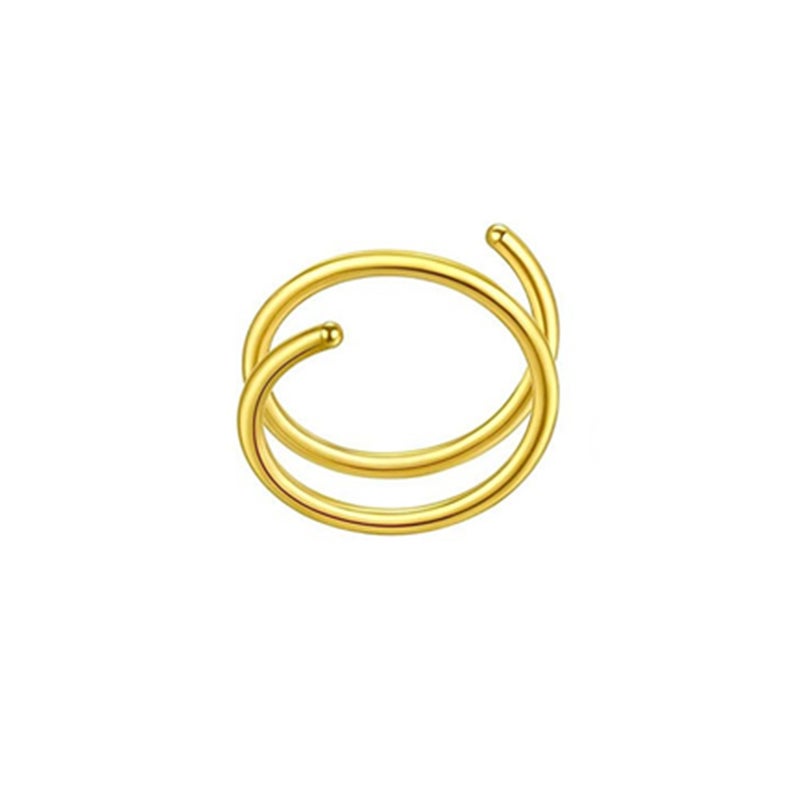 Stainless Steel Double Spiral Spring Nose Ring Piercing Jewelry for Unisex - Image 1