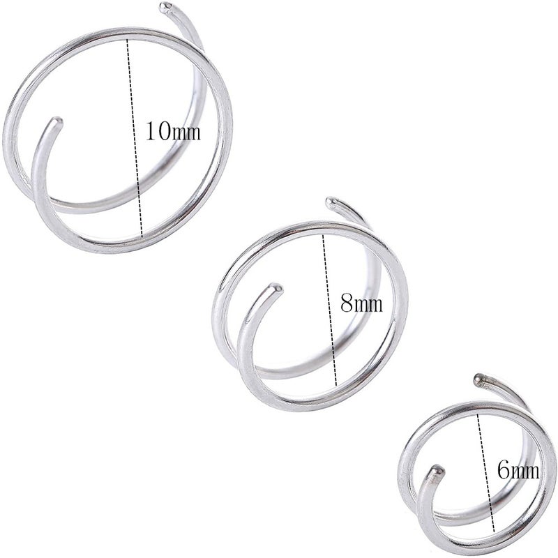 Stainless Steel Double Spiral Spring Nose Ring Piercing Jewelry for Unisex - Image 4