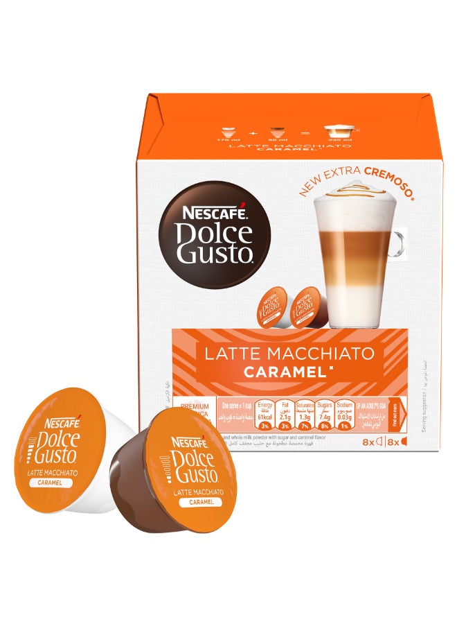 Nescafe Gusto Caramel Latte Macchiato Coffee 16 Capsules 145.6grams - Image 3