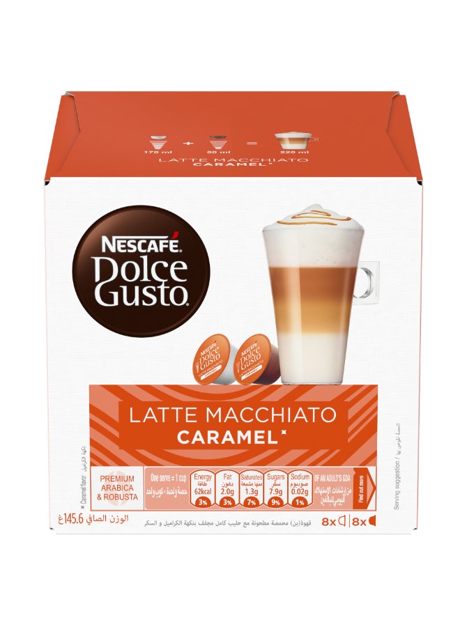 Nescafe Gusto Caramel Latte Macchiato Coffee 16 Capsules 145.6grams - Image 1