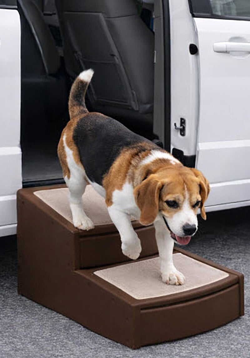 PET GEAR INC Pet Gear Easy Step II Extra Wide Pet Stairs, 2 Step for Dogs/Cats up to 200 pounds, Removable/Washable Carpet, Easy Assembly (No Tools Required), Coffee Bean - Image 1