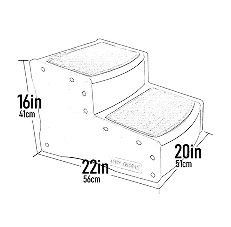 PET GEAR INC Pet Gear Easy Step II Extra Wide Pet Stairs, 2 Step for Dogs/Cats up to 200 pounds, Removable/Washable Carpet, Easy Assembly (No Tools Required), Coffee Bean - Image 2