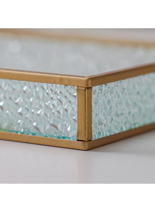 DANUBE HOME Danube Home Treo Textured Glass Tray - - 20X10X3 Cm Multi Color Decorative Tray For Home Ornate Bowls & Trays For Storing Trinkets Stylish And Glossy Finish Decorative Home Accessories  - Image 2