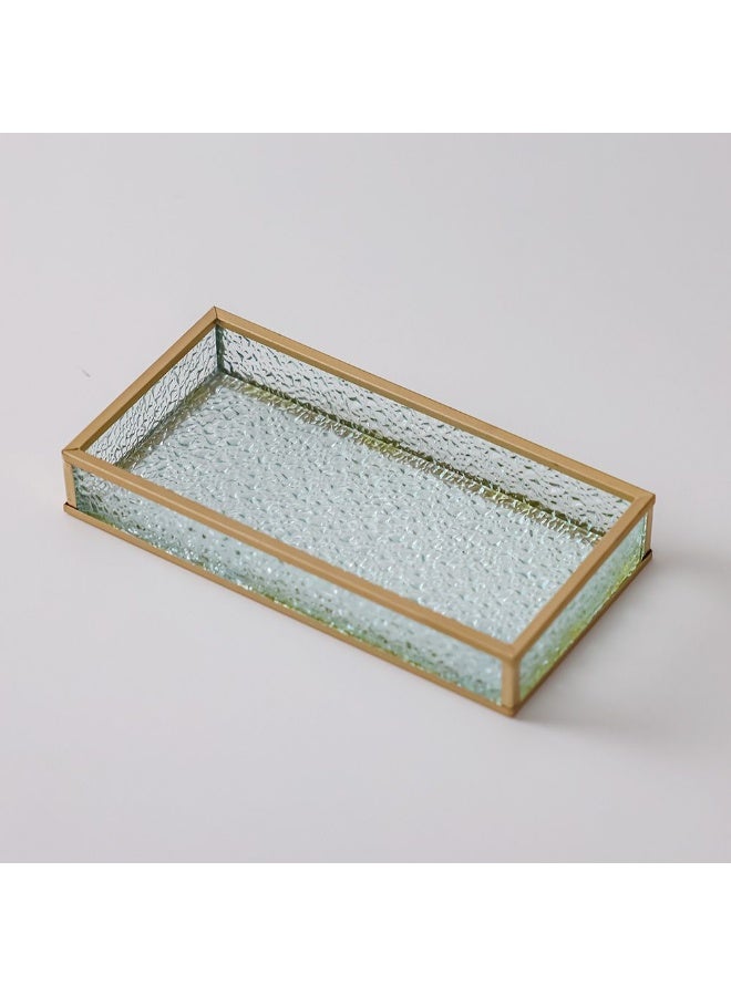 DANUBE HOME Danube Home Treo Textured Glass Tray - - 20X10X3 Cm Multi Color Decorative Tray For Home Ornate Bowls & Trays For Storing Trinkets Stylish And Glossy Finish Decorative Home Accessories  - Image 1