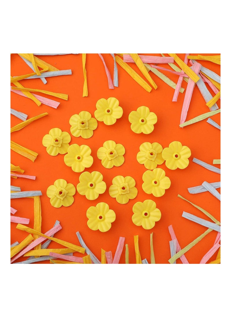 Y&D - 16Pcs Hummingbird Feeder Replacement Flowers with Cleaning Brush, Yellow Parts for Hanging Feeders - Image 1