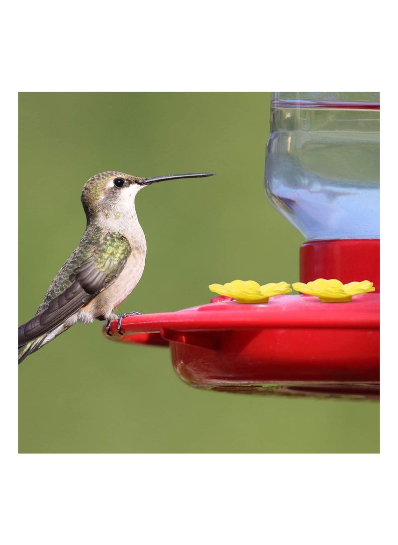 Y&D - 16Pcs Hummingbird Feeder Replacement Flowers with Cleaning Brush, Yellow Parts for Hanging Feeders - Image 1